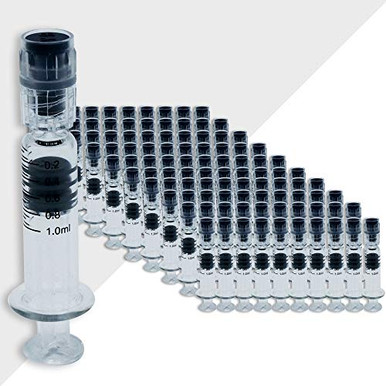 Syringe Pyrex Bitomic 1ml Borosilicate Glass Luer Lock Syringe - 100 Pc Reusable ...