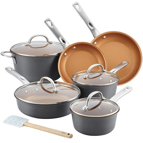 11pc Home Collection Hard Anodized Cookware Set