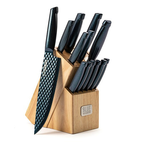 Nonstick Sharp Stone 14pc Knife Block Set