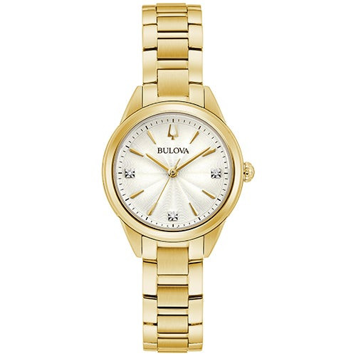 Ladies Sutton Gold-Tone Stainless Steel Watch White Dial