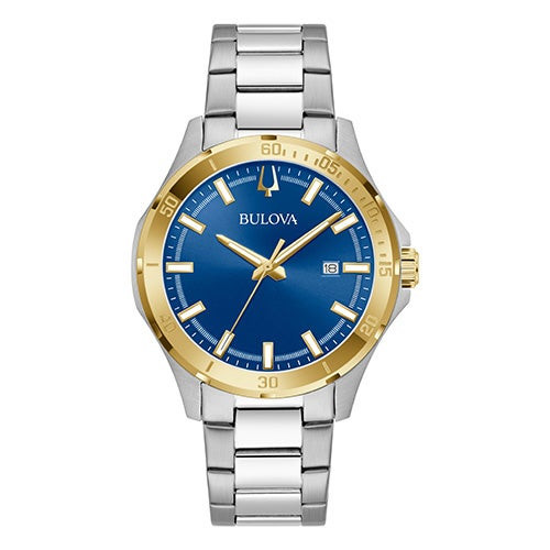 Mens Corporate Collection Gold & Silver-Tone Stainless Steel Watch Blue Dial