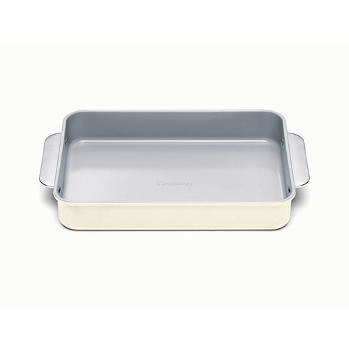 Nonstick Ceramic Rectangle Pan w/ Handles Cream