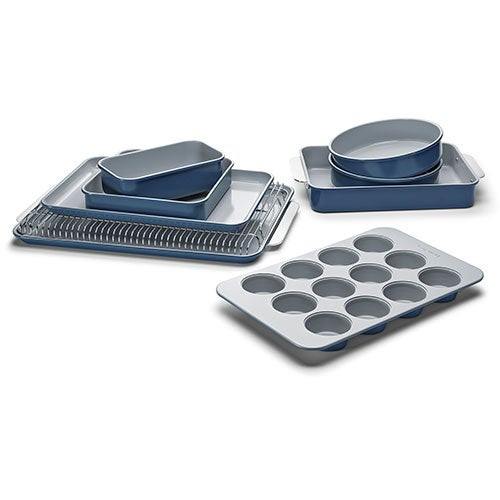 11pc Non-Toxic Nonstick Ceramic Mega Bakeware Set Navy