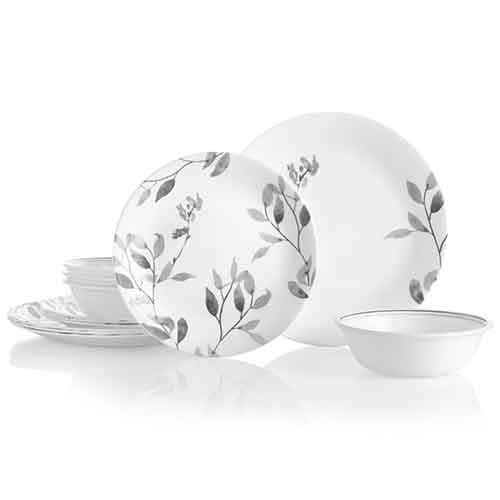 Misty Leaves 12pc Round Dinnerware Set