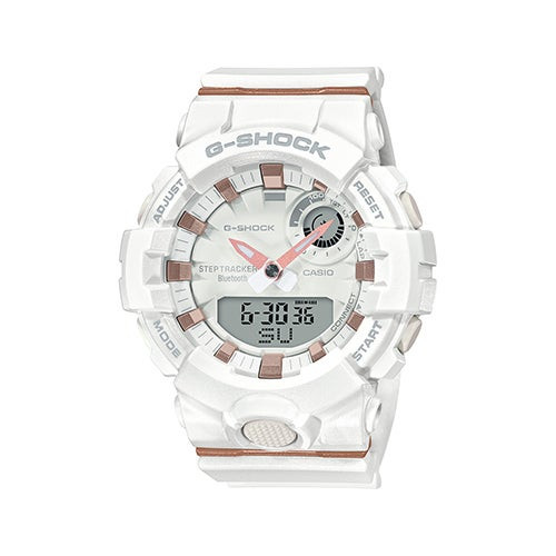 Ladies G-Shock S Series Mobile Link White & Rose Gold Watch White Dial