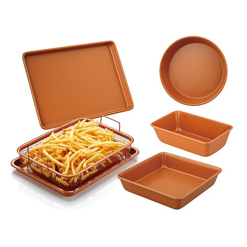 6pc Copper Ceramic Nonstick Bakeware Set