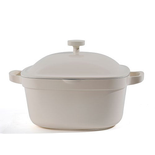 5qt Nonstick Ceramic Cast Aluminum Dutch Oven w/ Lid Cream