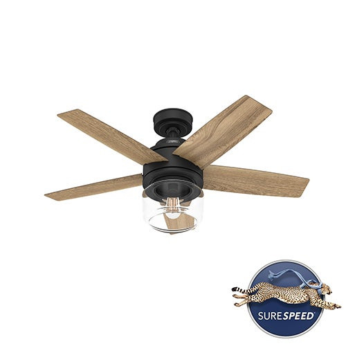 Margo 44" Ceiling Fan Matte Black/Golden Maple