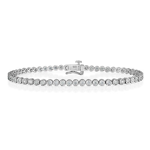 Round 1.00twt Diamond & White Gold Bracelet