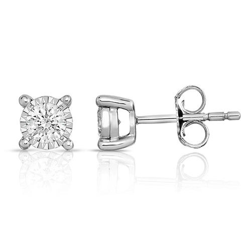 Diamond Solitaire .50twt Stud Earrings