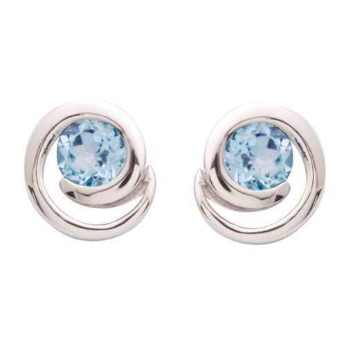 Swirl Blue Topaz Earrings