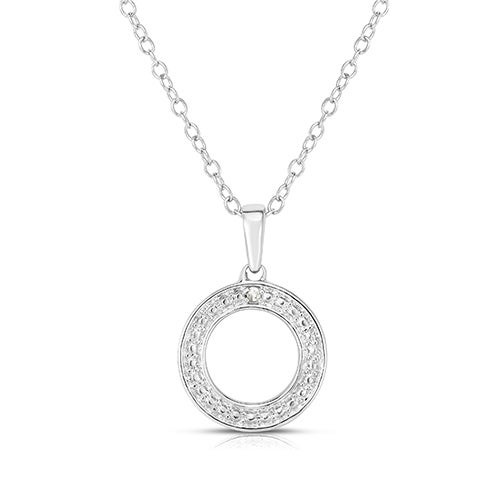 Diamond Sterling Silver Geometric Necklace