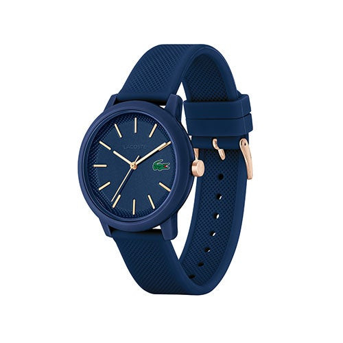 Mens 12.12 Gold & Navy Silicone Strap Watch Navy