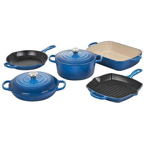 7pc Signature Cast Iron Cookware Set Marseille