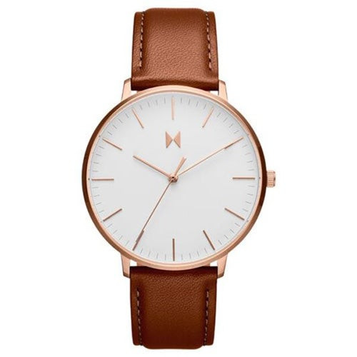 Mens Legacy Slim Eagle Tan Leather Strap Watch White Dial