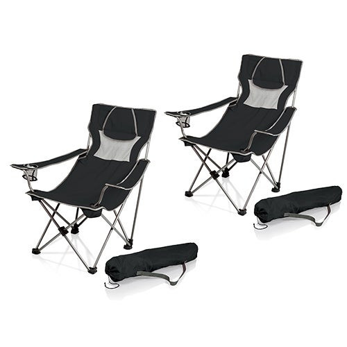 Campsite Camp Chair Black w/ Gray Accents - Set of 2