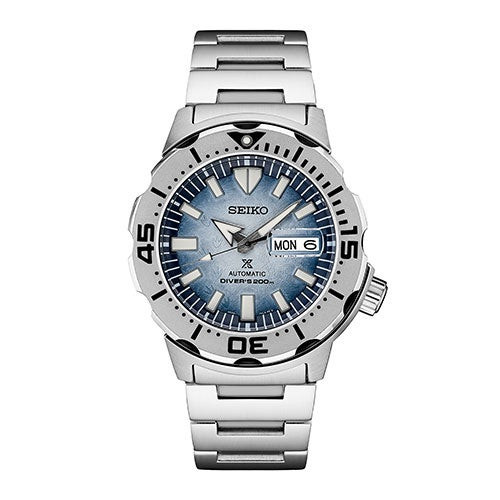 Men's Prospex Save the Ocean Special Edition Silver SS Watch, Blue Dial