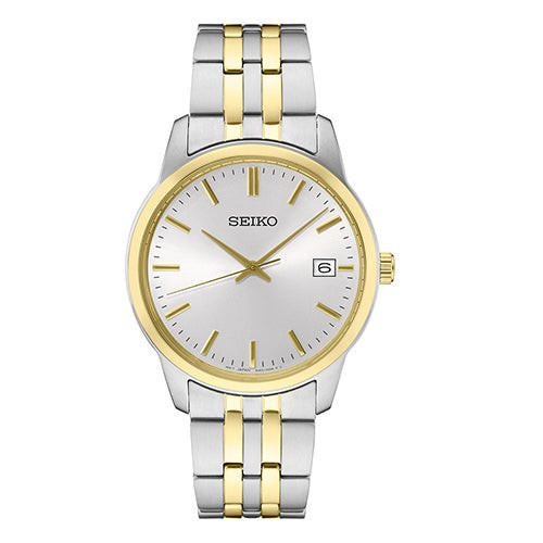 Mens Essentials Two-Tone Stainless Steel Watch White Dial