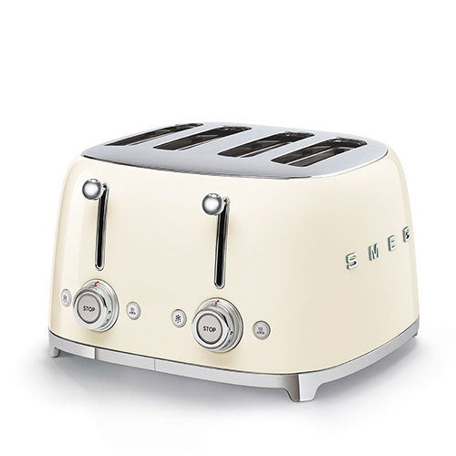 50s Retro-Style 4 Slice Slot Toaster Cream