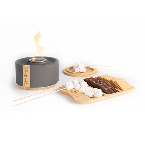 S'mores Deluxe Roaster Bowl w/ Gift Set & S'mores Board, Gray