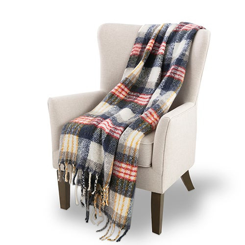 Mohair Throw Blanket Plaid