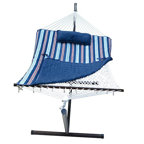 Cotton Rope Hammock w/ Stand Pad & Pillow Combo Kingston Stripe Arbor