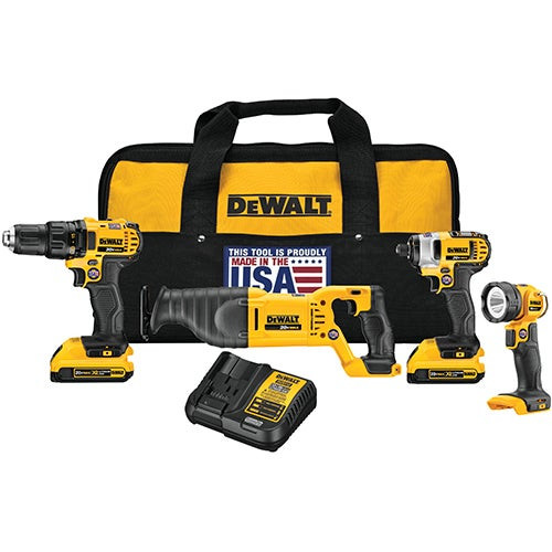 20V MAX 4-Tool Combo Kit - Drill/Driver Impact Recip Saw Worklight