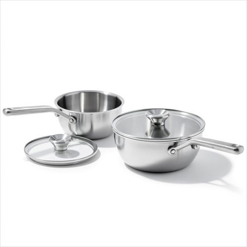 Mira Tri-Ply 4pc Stainless Steel Chef's Pan Set