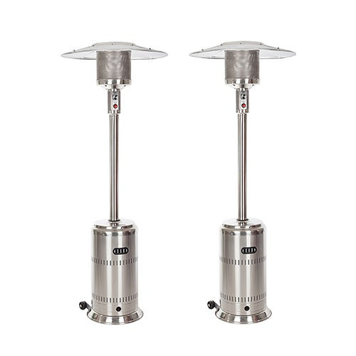 Set of 2 Stainless Steel Commercial Patio Heaters