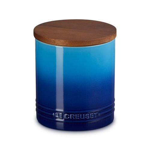 1.2qt Stoneware Storage Canister w/ Wood Lid Marseille