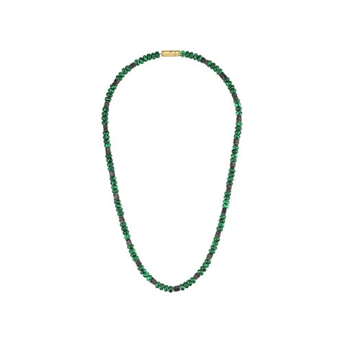 Classic Green Malachite & Hematite Beaded Necklace 22"
