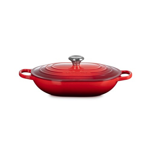 3.75qt Signature Cast Iron Oval Casserole Cerise