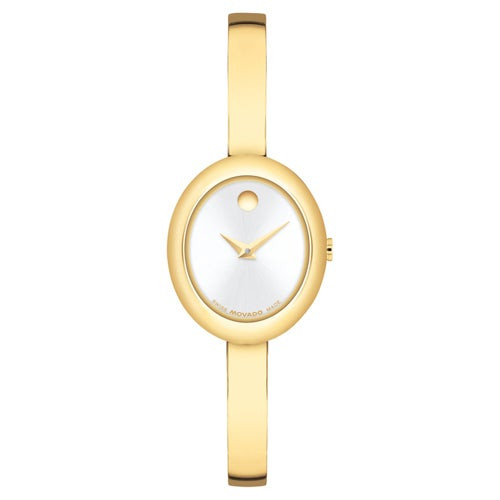 Ladies Museum Bangle Gold-Tone Stainless Steel Watch Gold Dial