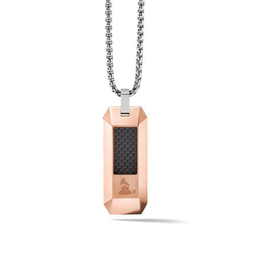 Latin GRAMMY Rose Gold & Carbon Fiber Dog Tag Necklace