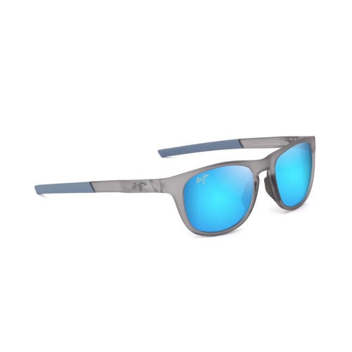 Melemele Polarized Sunglasses Matte Transparent Gray Frame Blue Hawaii Lens