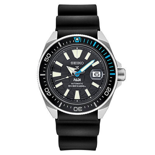 Mens Prospex PADI Special Edition Black Silicone Strap Watch Black Dial