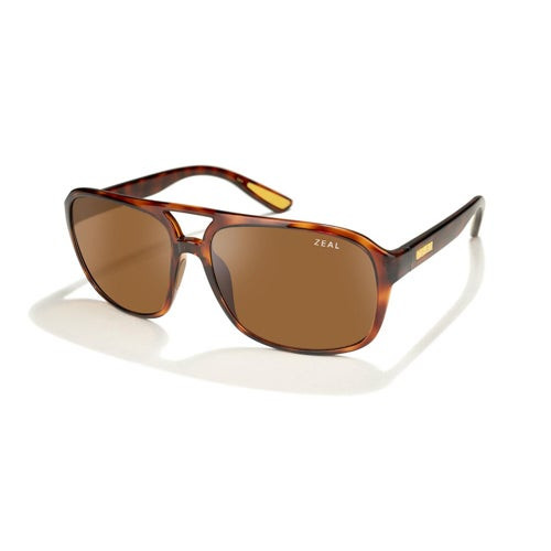 Rangely Polarized Oval Sunglasses Glass Havana w/ Copper Lens