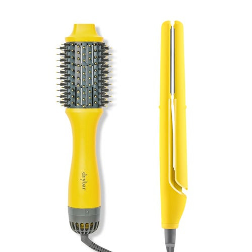 Double Shot Blow Dryer Brush & Tress Press Straightening Iron Bundle