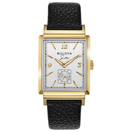 Mens My Way Vintage Black & Gold Leather Watch White Dial