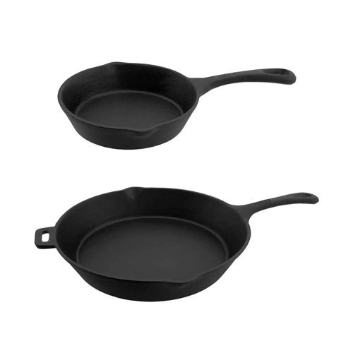 2pc Pre-Seasoned Cast Iron Skillet Set -  6.5" & 12"