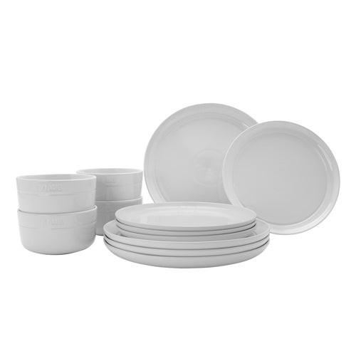 12pc Ceramic Dinnerware Set White