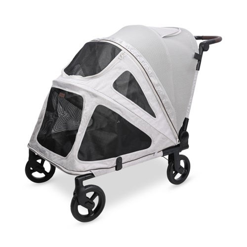 PF Flat Fold Pet Stroller - Large Light Gray
