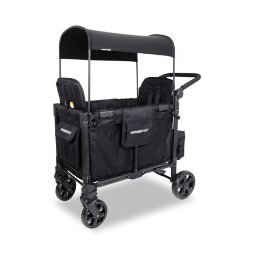 W Elite Pro Stroller Wagon - 2-Seater Jet Black
