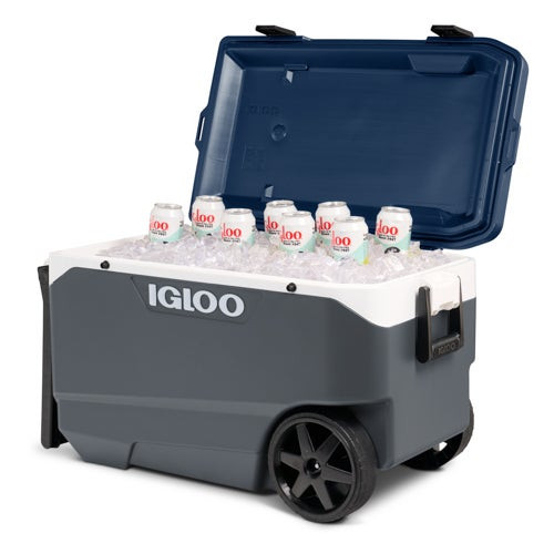 MaxCold Latitude 90 Roller Cooler Carbonite/Aegean Sea