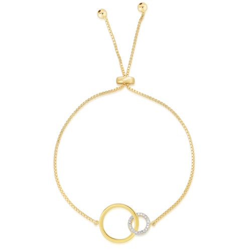 Diamond Circle Bolo Bracelet Gold