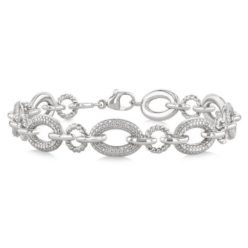 Diamond Link Bracelet Silver