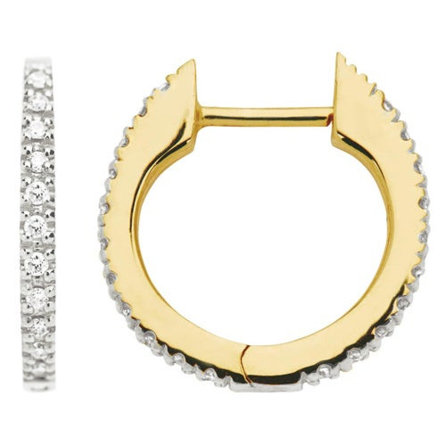 Diamond Huggie Earrings Gold