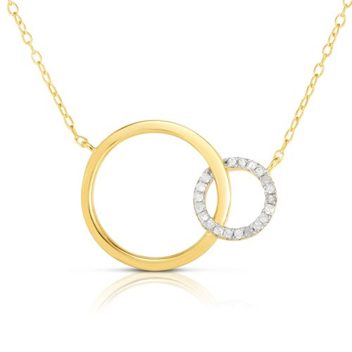 Diamond Circle Necklace Gold
