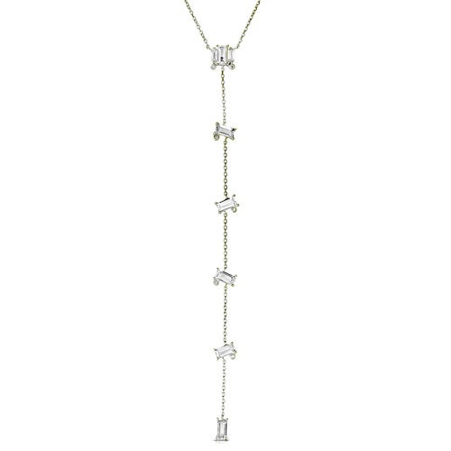 White Topaz "Y" Necklace Silver