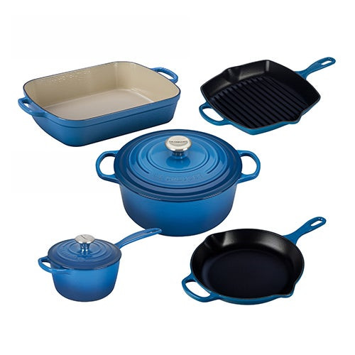 7pc Signature Cast Iron Cookware Set Marseille